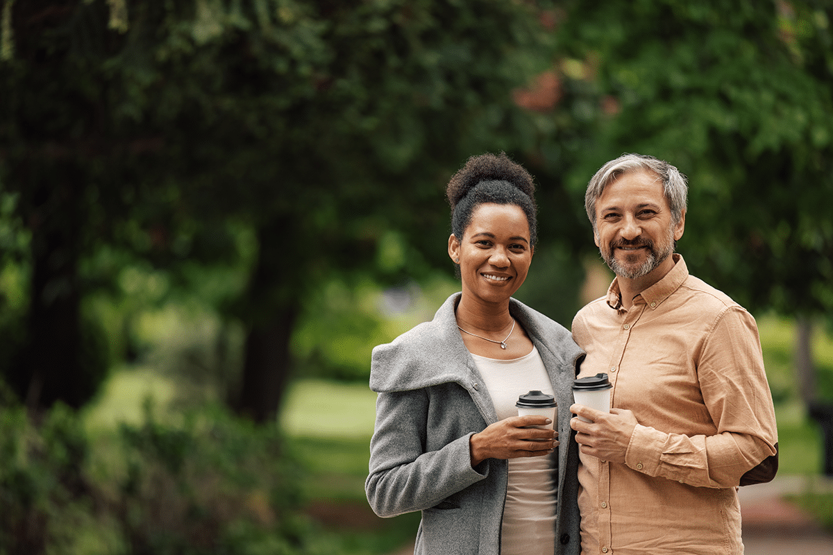 A happy couple in early retirement